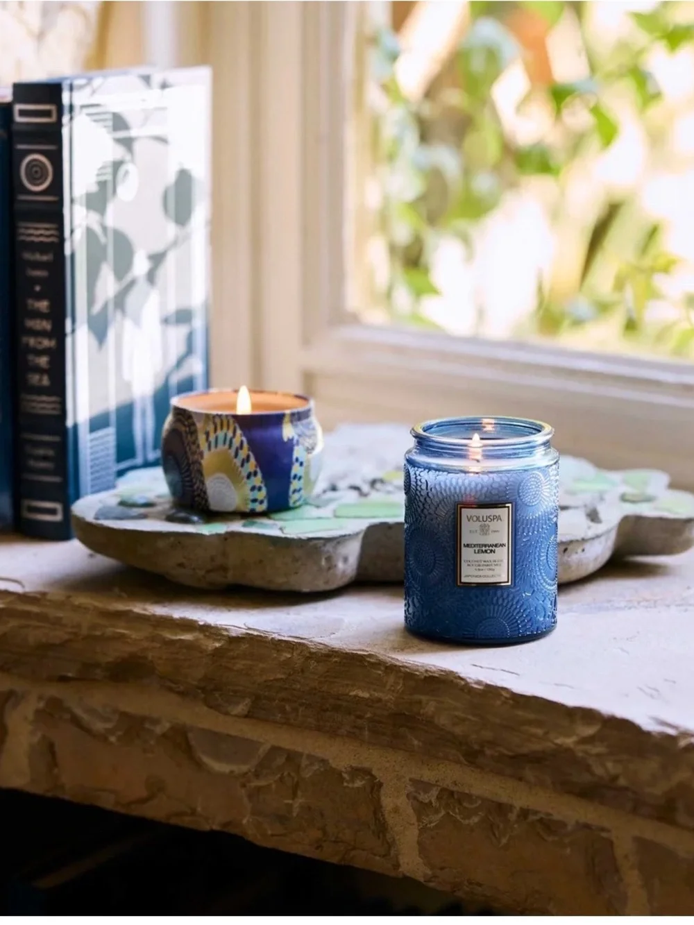 NEW Voluspa MEDITERRANEAN LEMON Mini Tin Candle, 4 oz